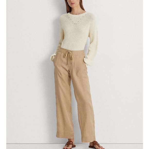 Lauren Ralph Lauren Wide-Leg Linen Pants - Picture 1 of 11